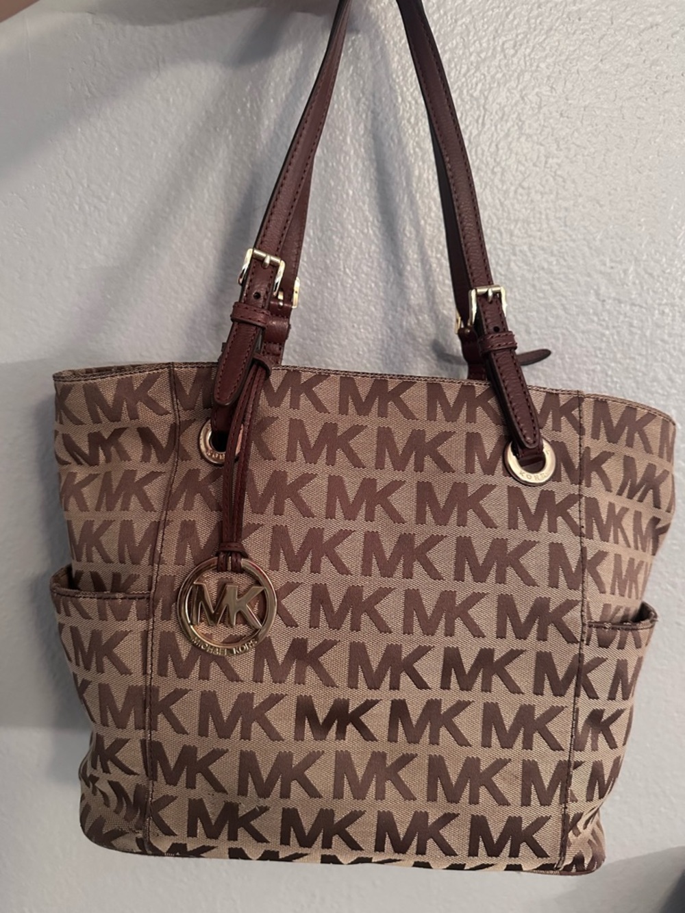 Michael Kors Brown Logo MK Signature Purse